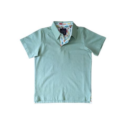 Green with Surfs Up Trim Polo