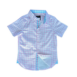 Gingham Pink Shirt in Short Sleeves
