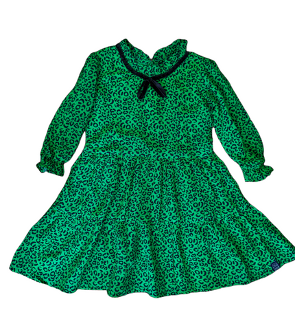 Green Leopard Tiered Dress
