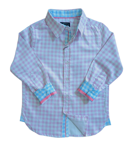 Gingham Pink Shirt in Long Sleeves