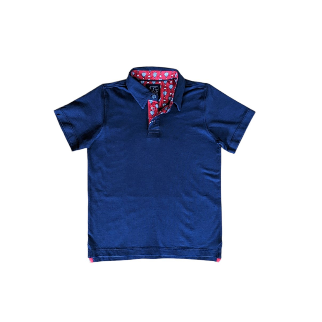 Navy Blue with Hot Air Balloon Trim Polo