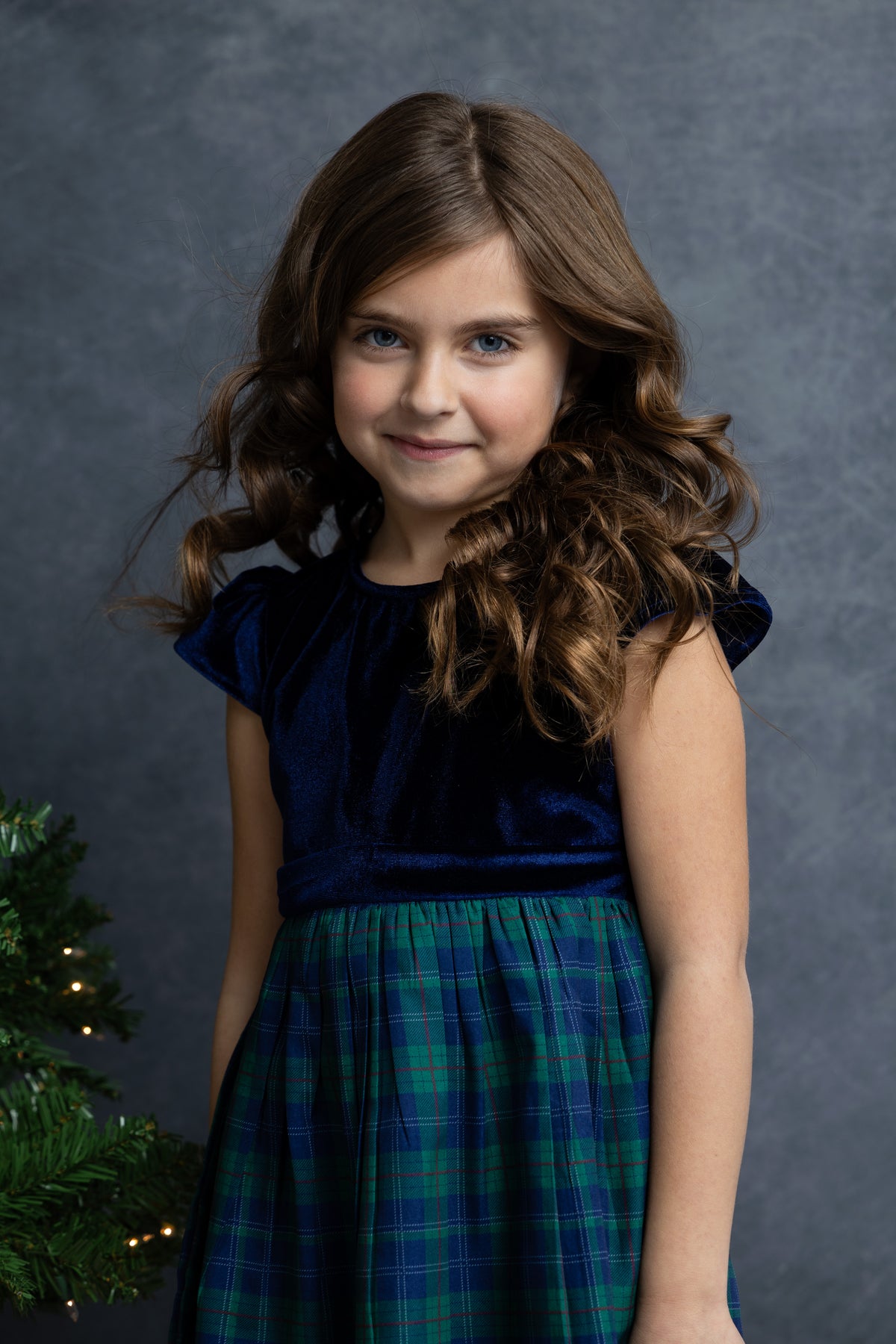 Holiday Plaid Mixed Media Dress