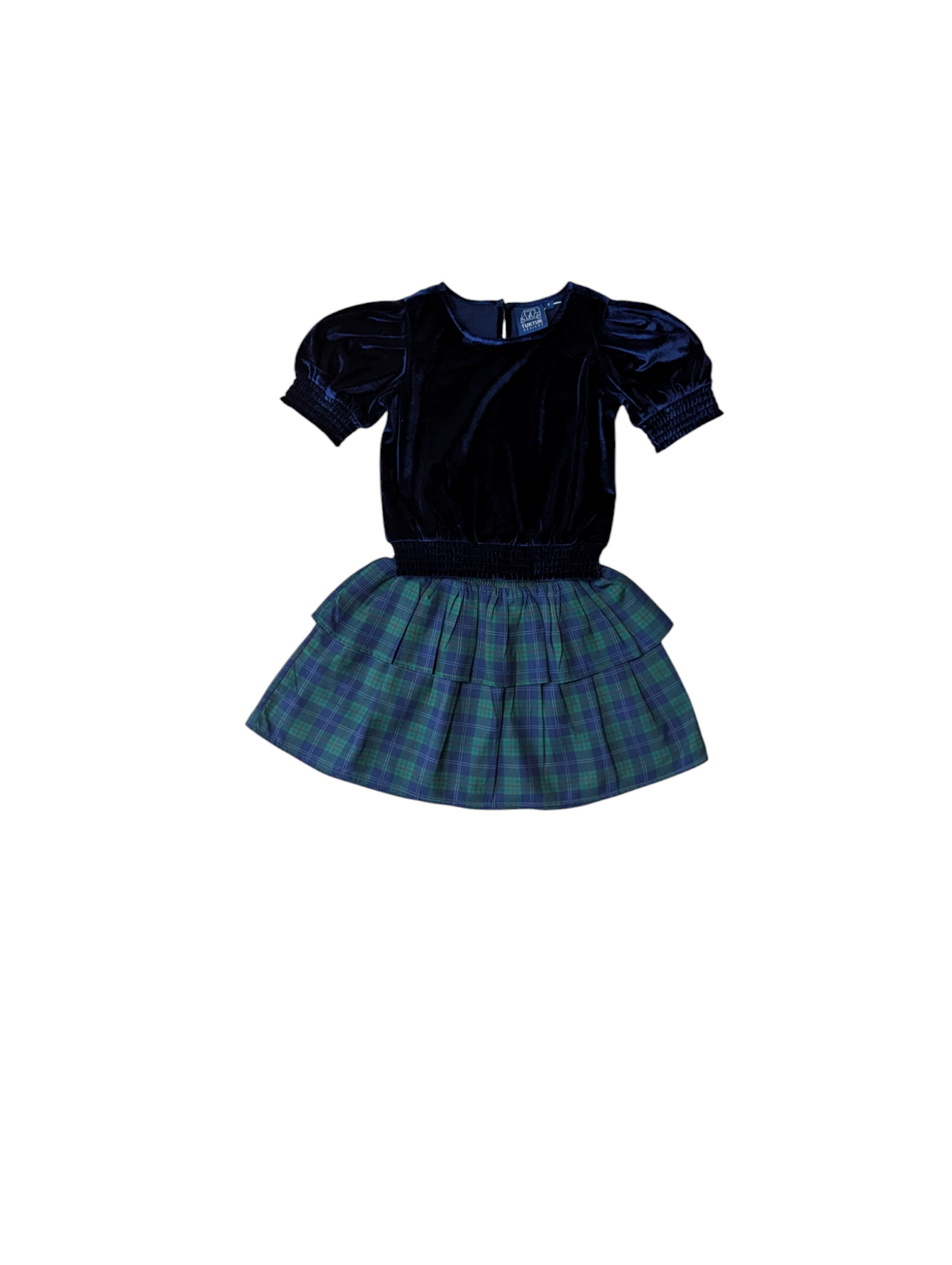 Holiday Plaid Smocked Waist Tiered Skirt