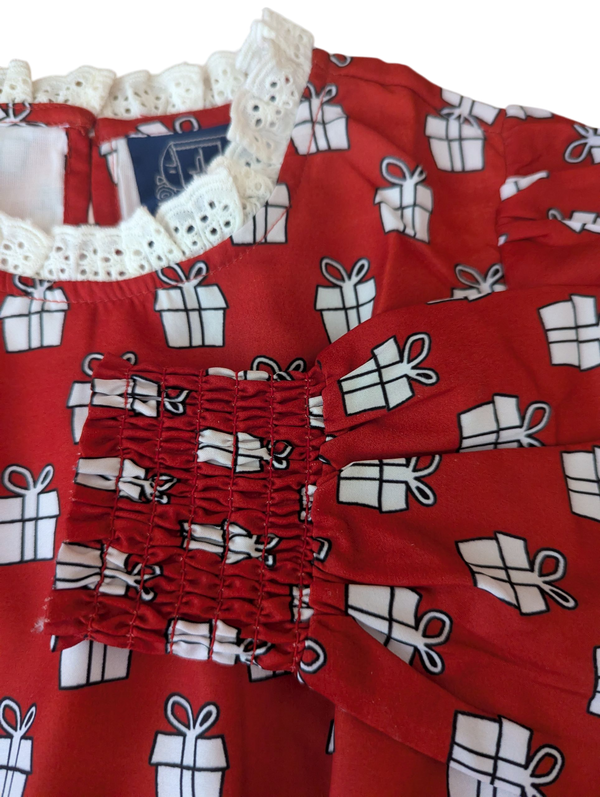 Holiday Presents Tiered Tween Long Sleeves Dress