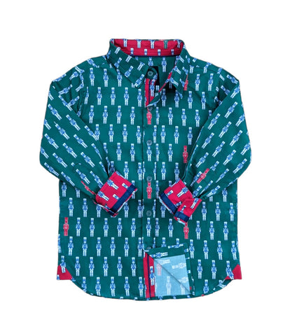 Nutcrackers in Green-Red Shirt in Long Sleeves