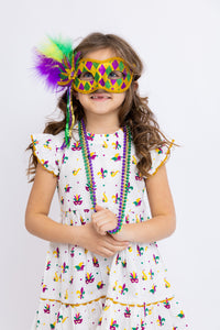 Mardi Gras Medley Ruffle Dress