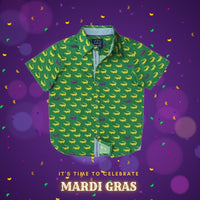 Mardi Gras Alligator Shirt Short Sleeves