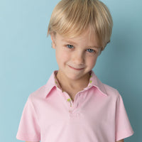 Pink with Palms Trim Polo