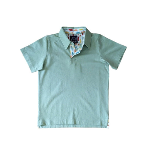 Green with Surfs Up Trim Polo