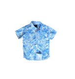 Tropical Palms Blue Shirt in Short Sleeves