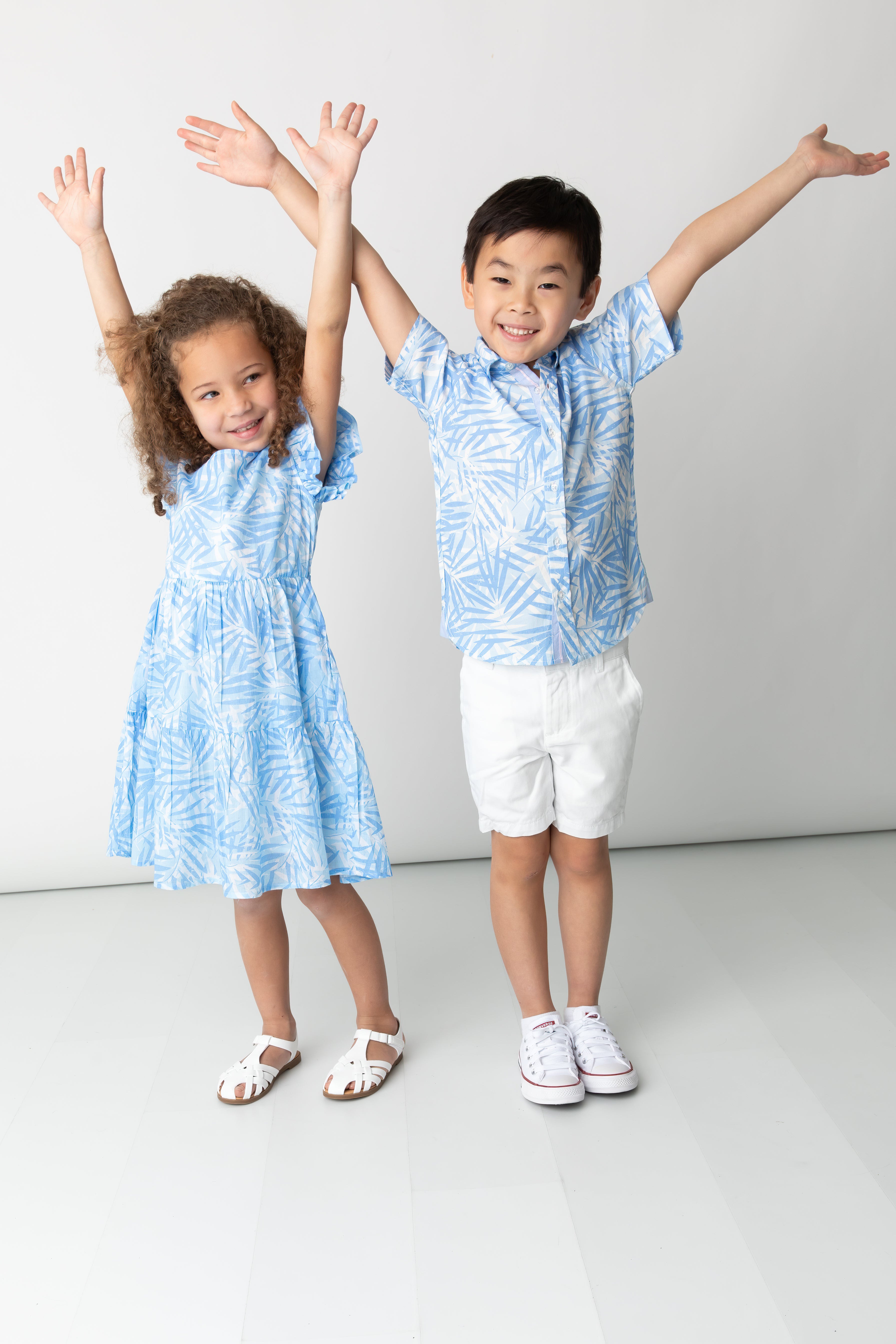 Tropical Palms Blue Summer Tier Dress – TukTuk Designs