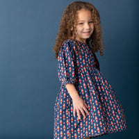 Nutcrackers in Midnight Puff Sleeve Dress