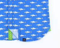 TukTuk Designs Boys shirts in a fun mako shark print, designed to spark the imagination of little minds. Thoughtfully tailored in small batches and with fine detailing for stylish little gentlemen. Perfect for beach vacations, parties and memorable moments for the shark-obsessed!