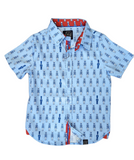 Short sleeve Nutracker shirt in blue from TukTuk Designs