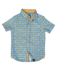 TukTuk Designs matching Pumpkin Pies print in ruffle slee dress for girls and short sleeve shirt for boys. Perfect for Back to school or pumpkin picking