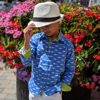 TukTuk Designs Boys shirts in a fun mako shark print, designed to spark the imagination of little minds. Thoughtfully tailored in small batches and with fine detailing for stylish little gentlemen. Perfect for beach vacations, parties and memorable moments for the shark-obsessed!