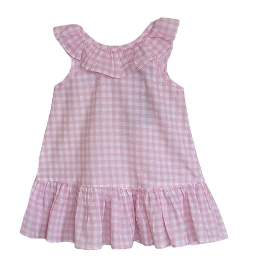 Gingham Pink Back Bow Dress – TukTuk Designs