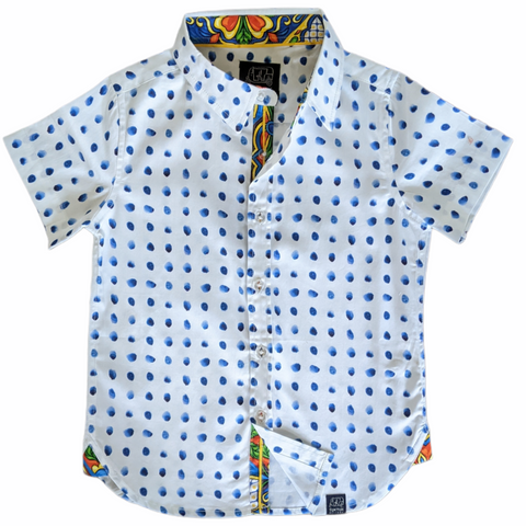 Men's Watercolor Dots Shirt in Short Sleeves