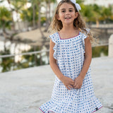 Beautiful watercolor dot print Flutter sleeves dress in soft viscose. Our take on a classic, this is a summer staple. Available in matching sibling shirt and daddy and me shirt.