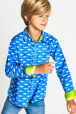 TukTuk Designs Boys shirts in a fun mako shark print, designed to spark the imagination of little minds. Thoughtfully tailored in small batches and with fine detailing for stylish little gentlemen. Perfect for beach vacations, parties and memorable moments for the shark-obsessed!