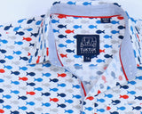 TukTuk Designs Gone Fishing boys nautical print short sleeve shirt with matching daddy and me style.